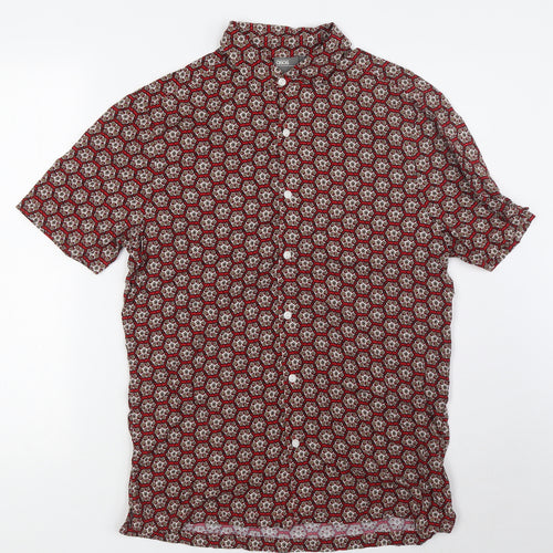 ASOS Mens Multicoloured Viscose Button-Up Size S Collared Button
