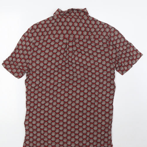 ASOS Mens Multicoloured Viscose Button-Up Size S Collared Button