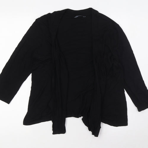 BHS Womens Black V-Neck Viscose Cardigan Jumper Size 12 - Waterfall