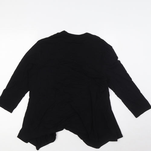 BHS Womens Black V-Neck Viscose Cardigan Jumper Size 12 - Waterfall