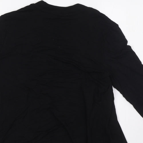 BHS Womens Black V-Neck Viscose Cardigan Jumper Size 12 - Waterfall