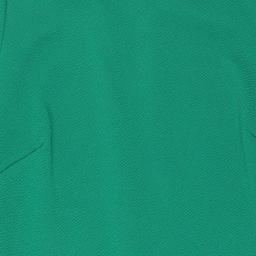 Dorothy Perkins Womens Green Polyester Pencil Dress Size 8 Round Neck Button
