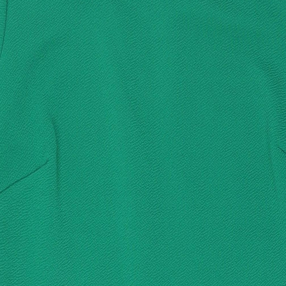Dorothy Perkins Womens Green Polyester Pencil Dress Size 8 Round Neck Button