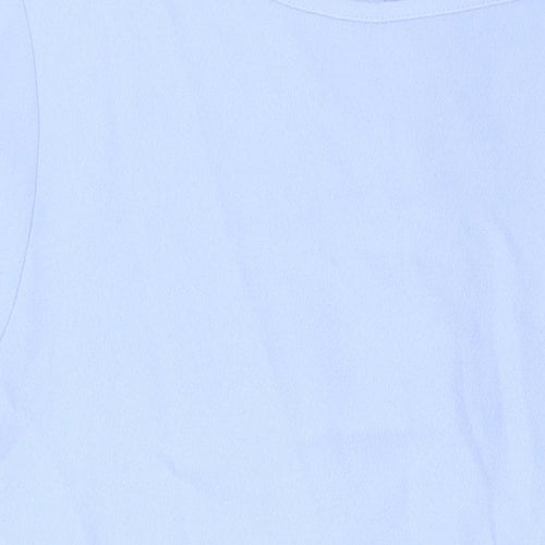 TWIGGY Womens Blue Polyester T-Shirt Dress Size 22 Boat Neck Zip