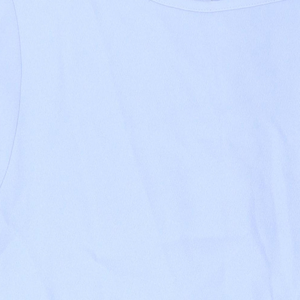 TWIGGY Womens Blue Polyester T-Shirt Dress Size 22 Boat Neck Zip