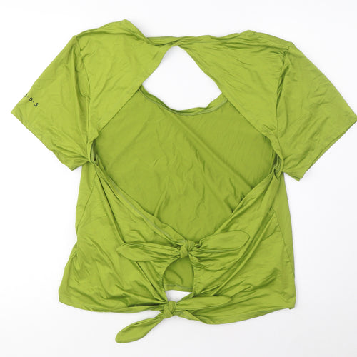 ASOS Womens Green Polyester Basic T-Shirt Size 18 Round Neck - Open Back