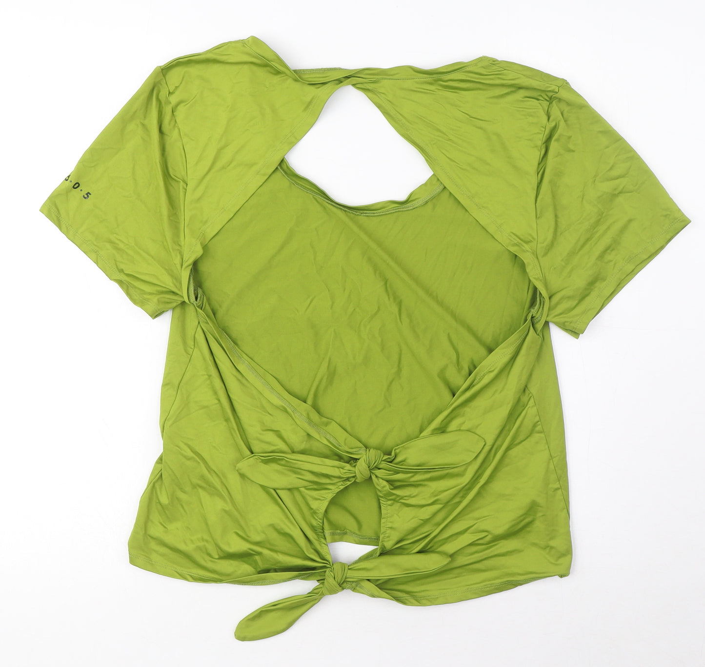ASOS Womens Green Polyester Basic T-Shirt Size 18 Round Neck - Open Back