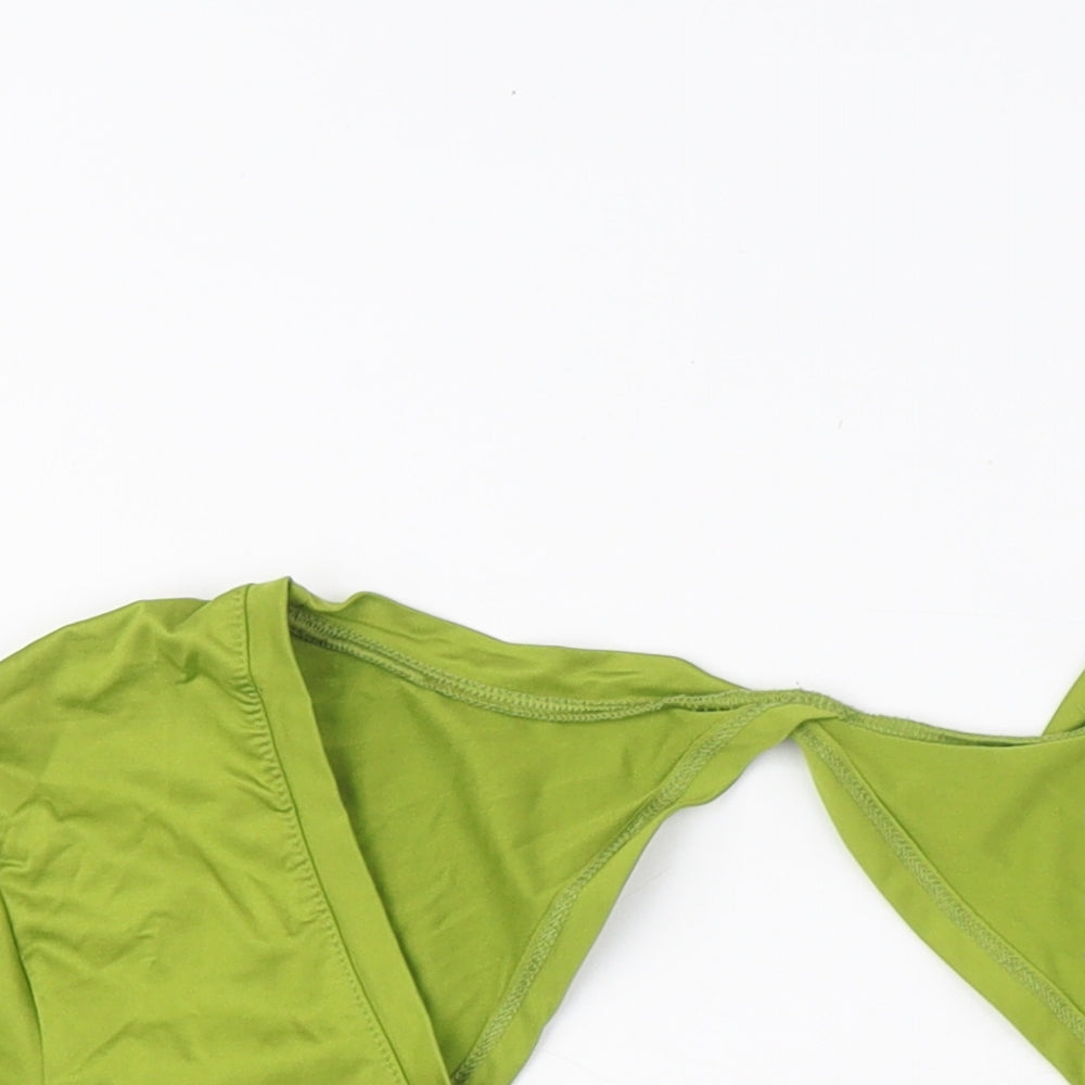 ASOS Womens Green Polyester Basic T-Shirt Size 18 Round Neck - Open Back