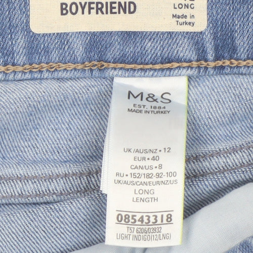 Marks and Spencer Women's Blue Boyfriend Jeans Size 12