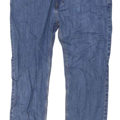 Marks and Spencer Men's Blue Regular Fit Straight Jeans