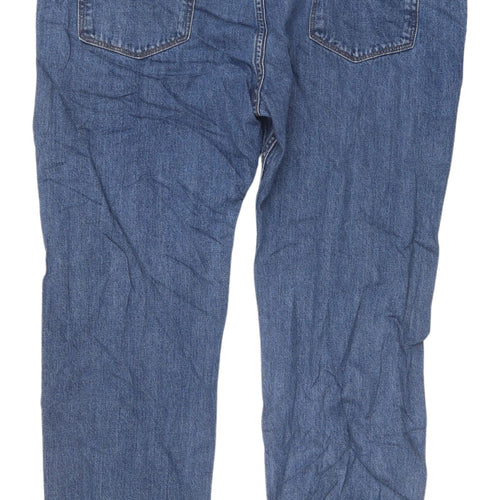 Marks and Spencer Men's Blue Regular Fit Straight Jeans