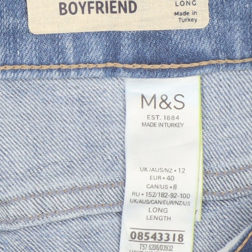 Marks and Spencer Women's Blue Boyfriend Jeans Size 12