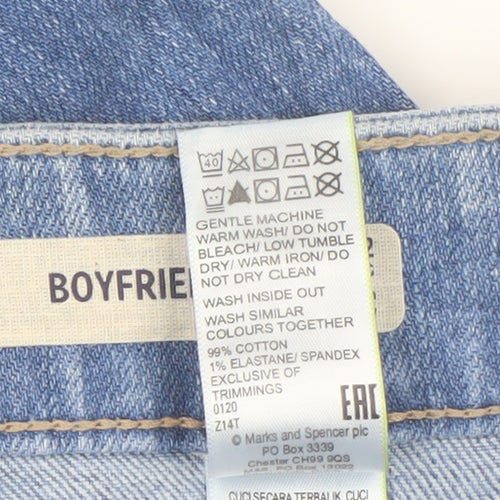 Marks and Spencer Women's Blue Boyfriend Jeans Size 12