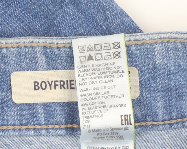 Marks and Spencer Women's Blue Boyfriend Jeans Size 12