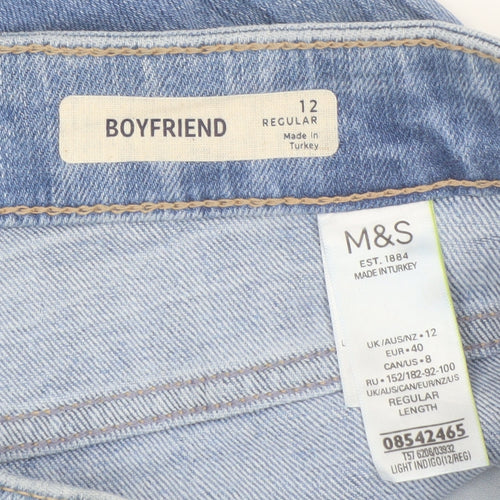 Marks and Spencer Women's Blue Boyfriend Jeans, Size 12