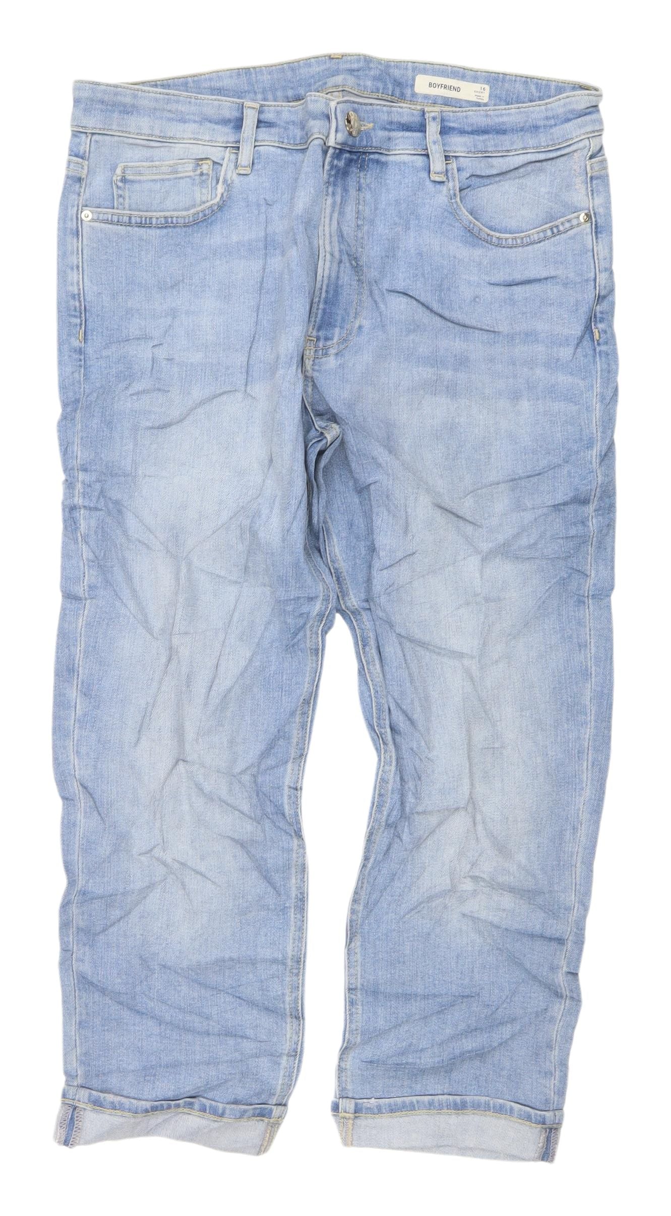 Marks & Spencer Women's Blue Boyfriend Jeans Size 16