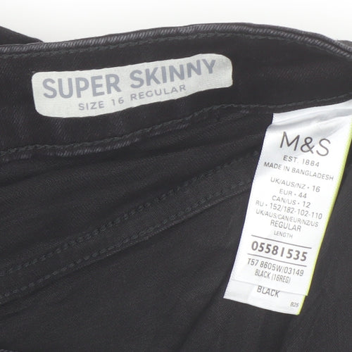 Marks and Spencer Women’s Black Skinny Jeans Size 16