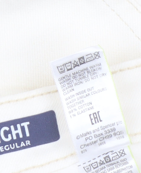 Marks and Spencer Women Ivory Straight Jeans Size 20