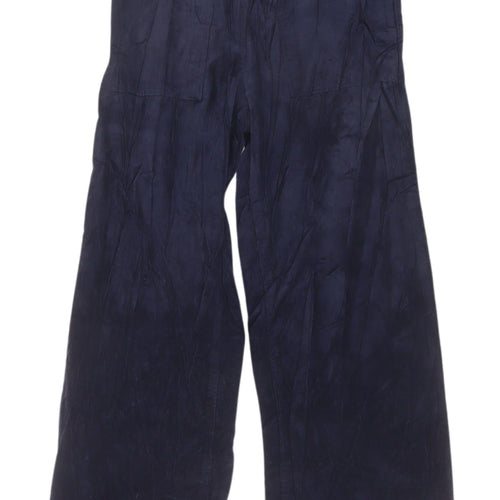 Marks and Spencer Women's Blue Wide-Leg Trousers, Size 12