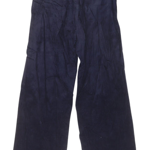 Marks and Spencer Women's Blue Wide-Leg Trousers, Size 12