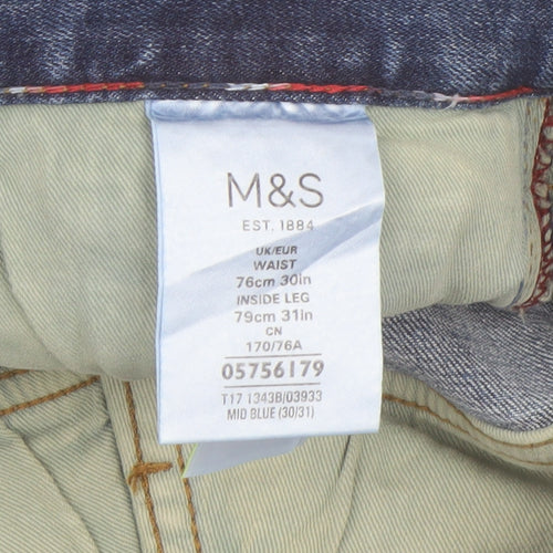 Marks and Spencer Men's Blue Straight Jeans M