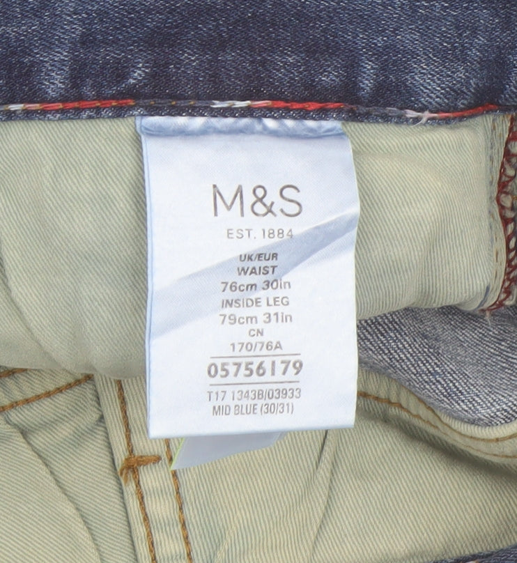 Marks and Spencer Men's Blue Straight Jeans M