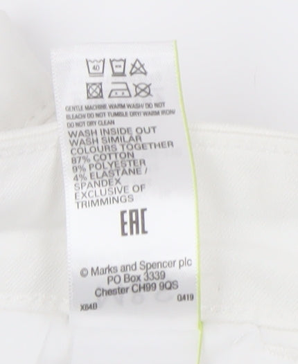 Marks and Spencer Women's White Straight Jeans Size 16
