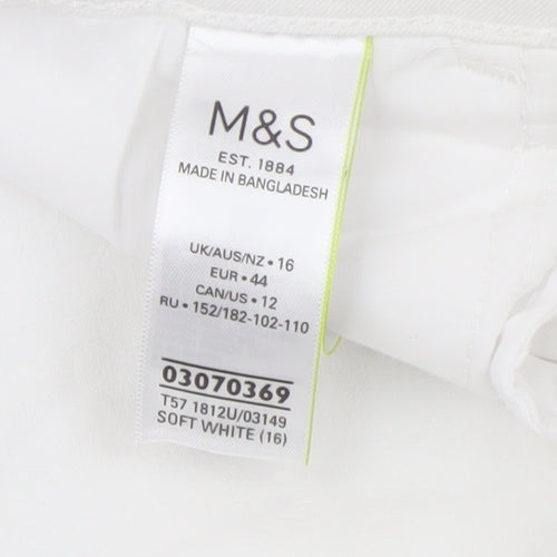 Marks and Spencer Women's White Straight Jeans Size 16