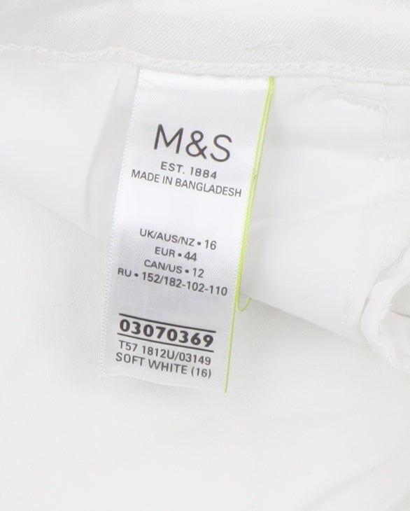 Marks and Spencer Women's White Straight Jeans Size 16