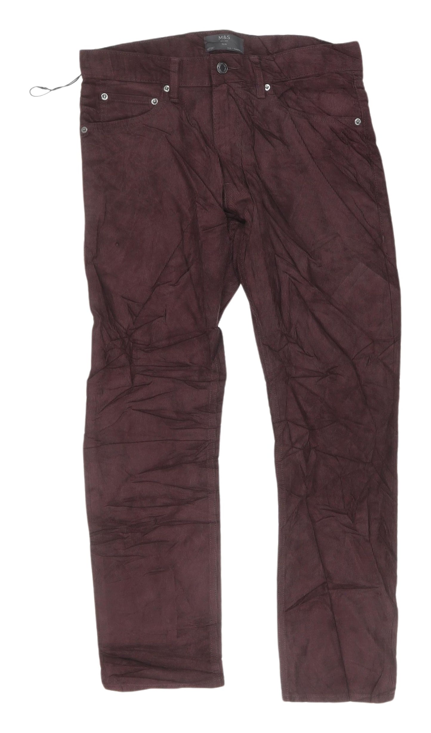 Marks and Spencer Men's Brown Chino Slim Trousers