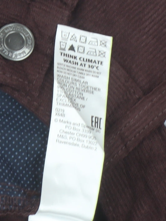 Marks and Spencer Men's Brown Chino Slim Trousers