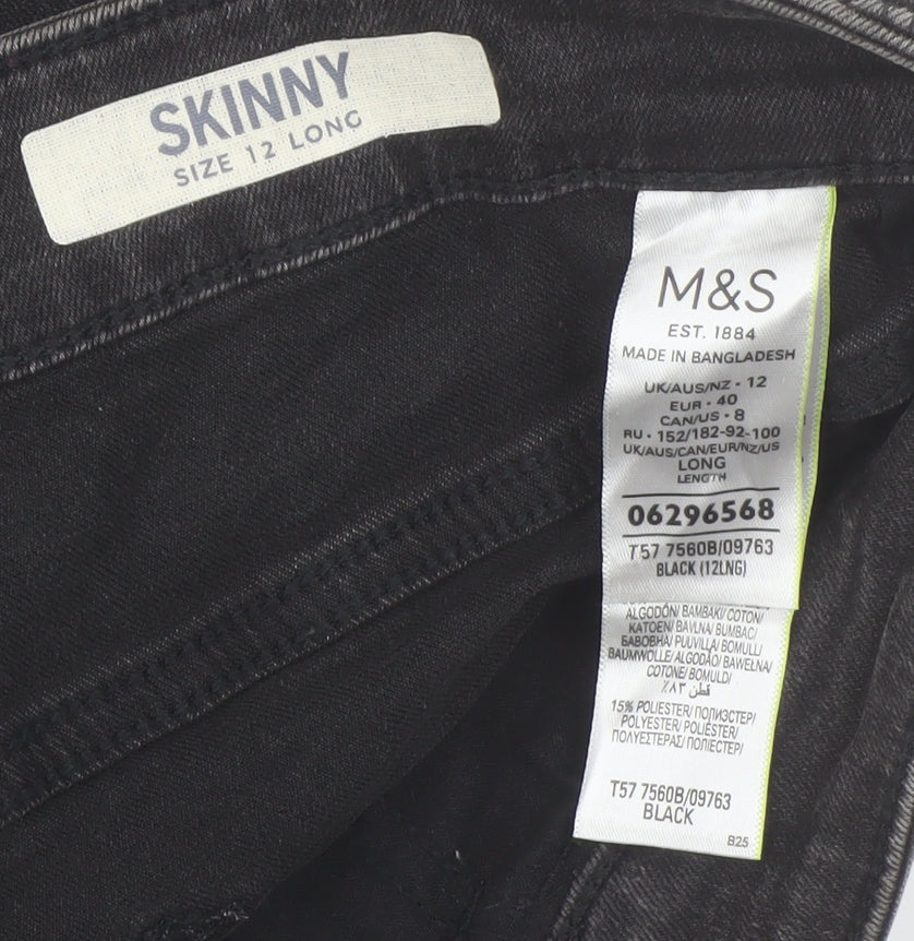 Marks and Spencer Women's Black Skinny Jeans Size 12