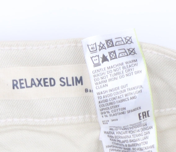 Marks and Spencer Beige Womens Relaxed Straight Jeans Size 8