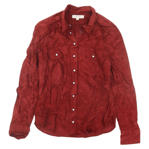 Marks and Spencer Red Corduroy Button-Up Shirt Size 8