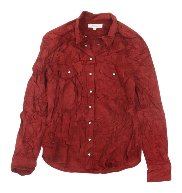 Marks and Spencer Red Corduroy Button-Up Shirt Size 8
