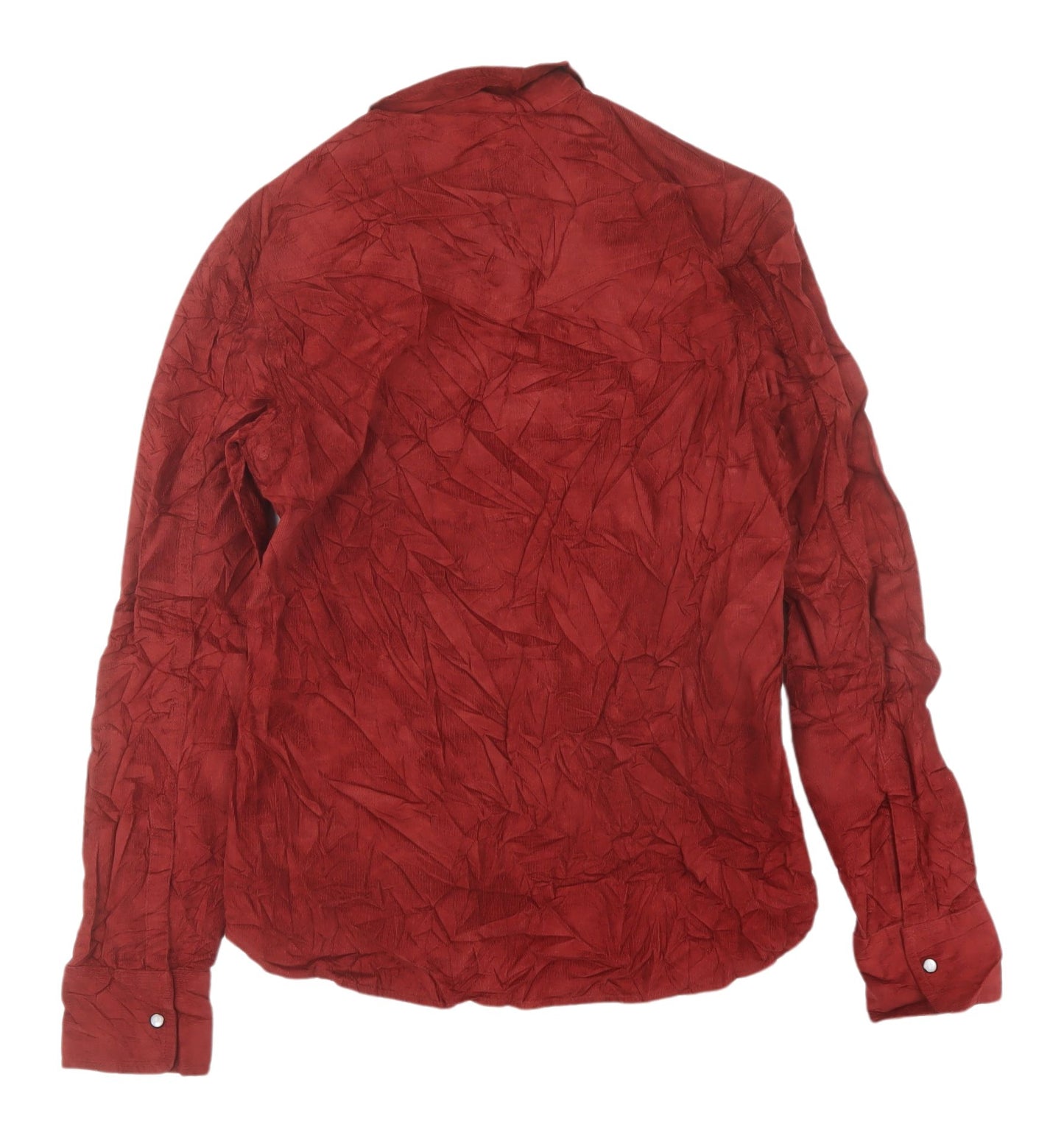 Marks and Spencer Red Corduroy Button-Up Shirt Size 8