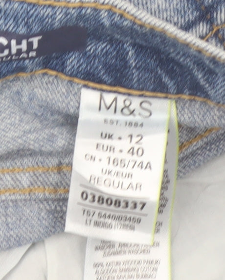 Marks and Spencer Women's Blue Straight Leg Jeans Size 12