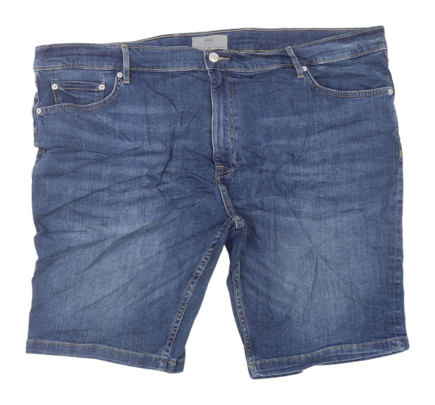 Marks & Spencer Men's Blue Chino Shorts, Size 44