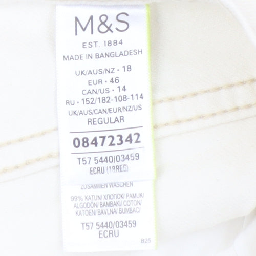 Marks and Spencer Women's White Straight Jeans Size 18