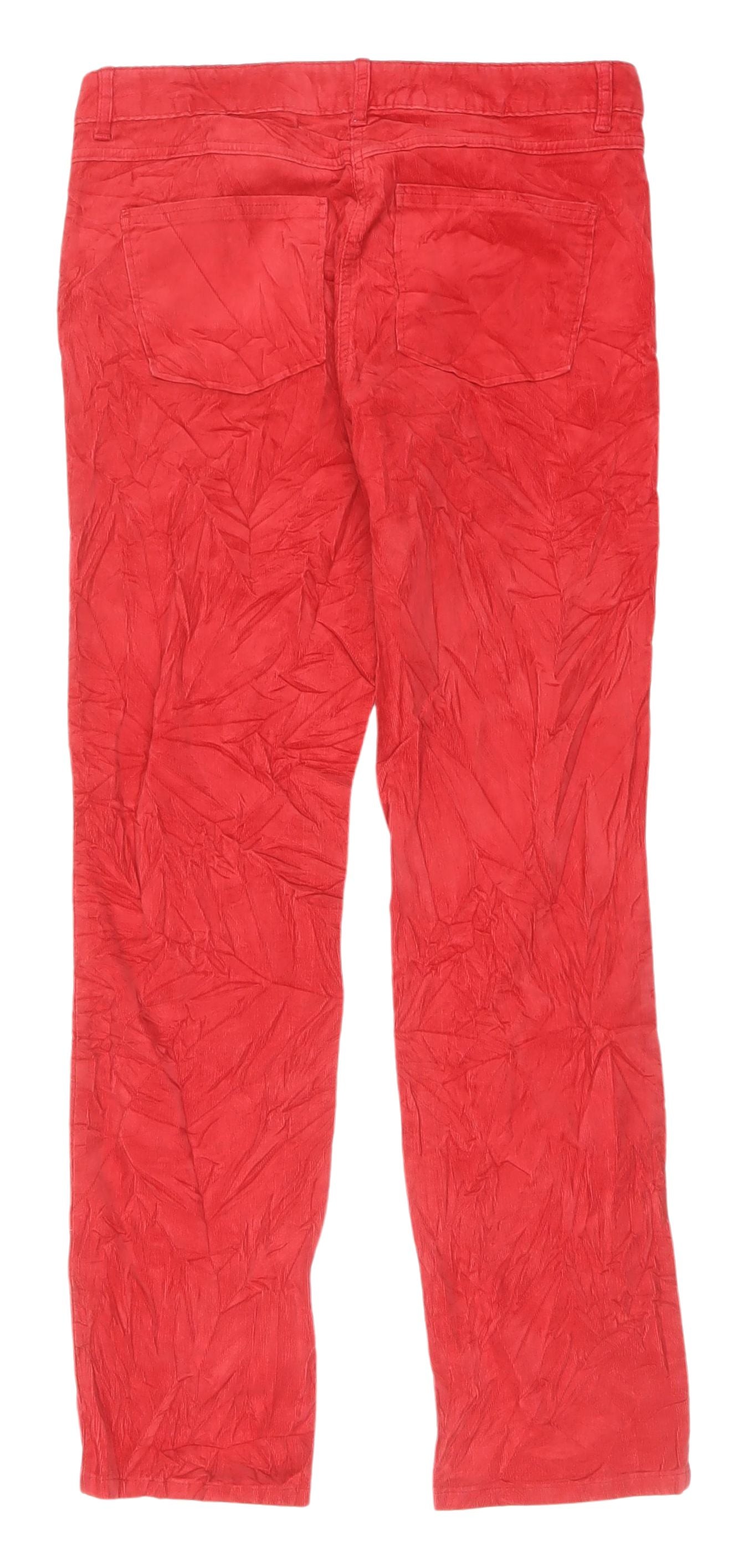 Marks and Spencer Women's Red Corduroy Trousers - Size 12