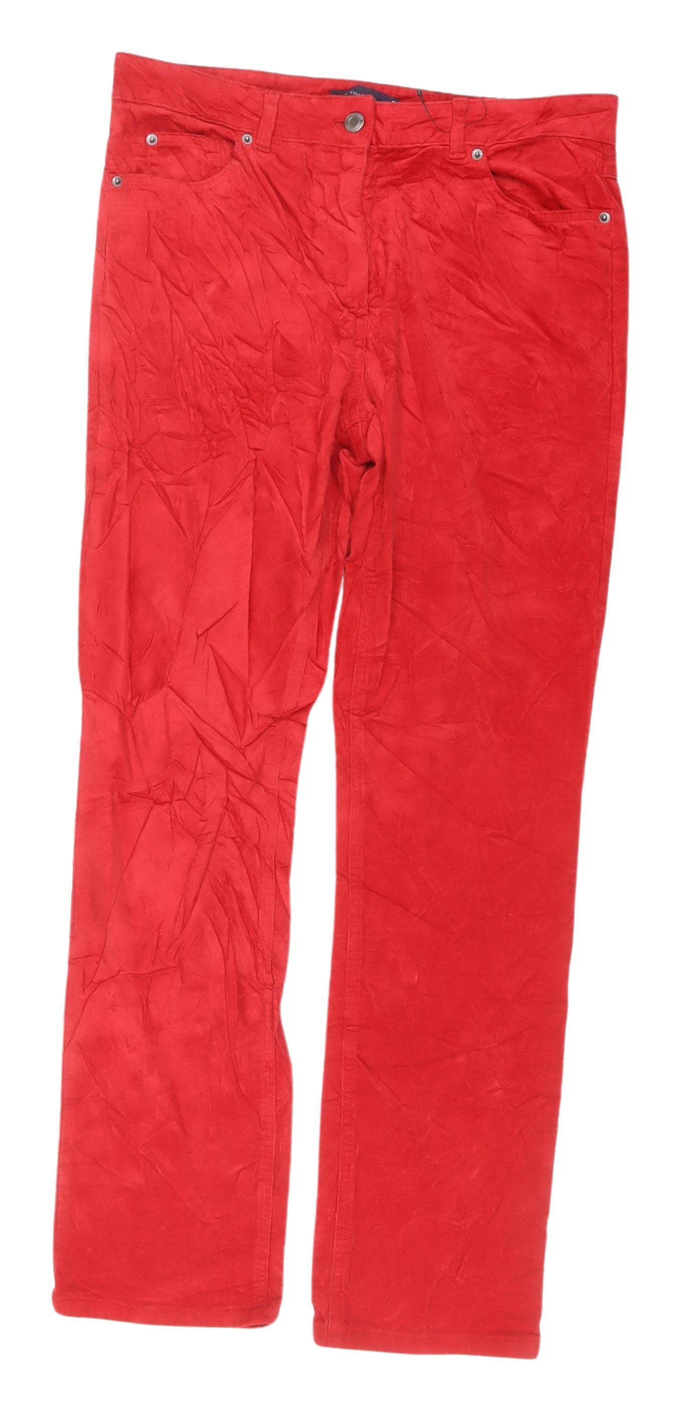 Marks and Spencer Women's Red Straight Trousers Size 12