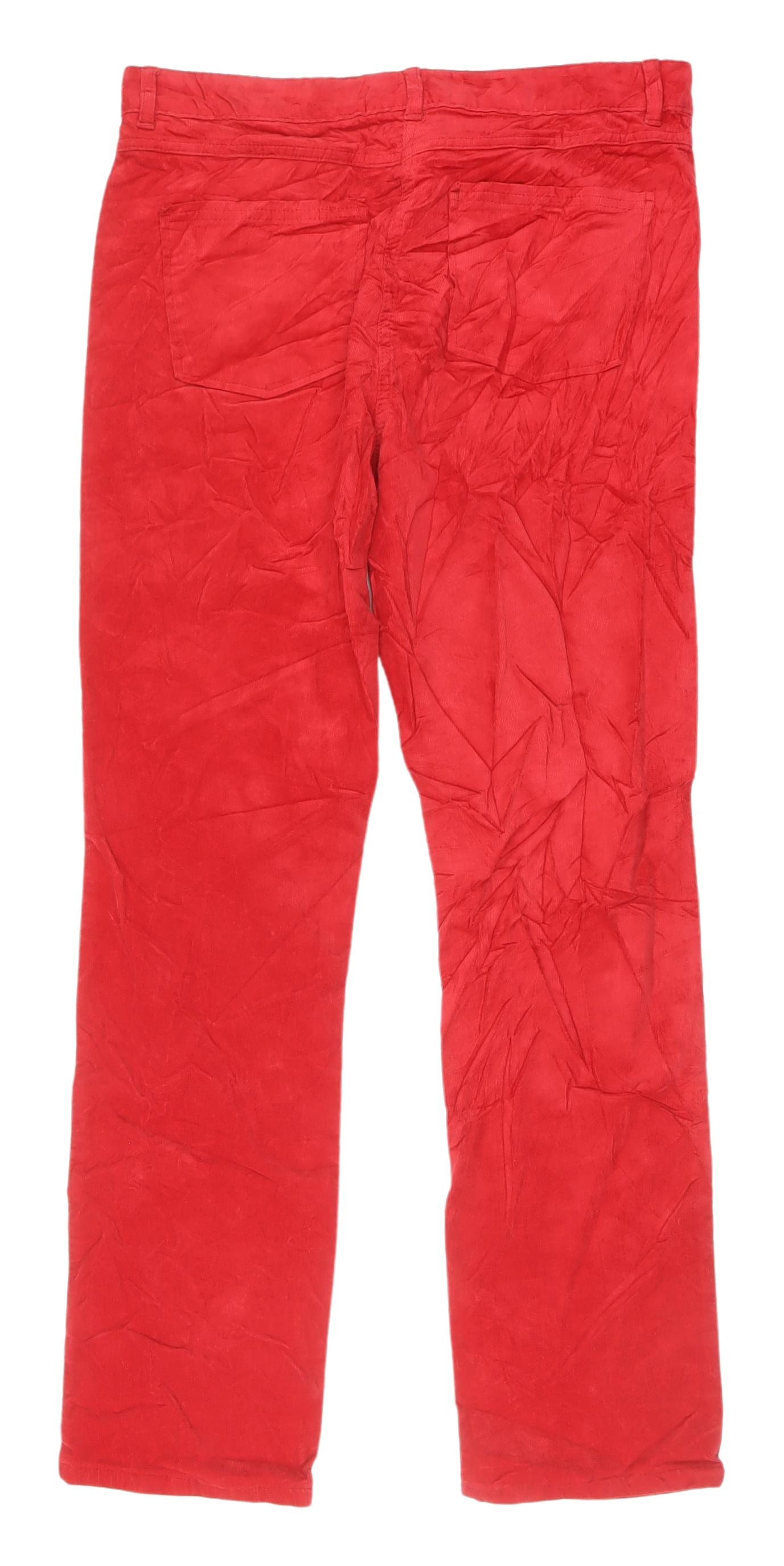 Marks and Spencer Women's Red Straight Trousers Size 12