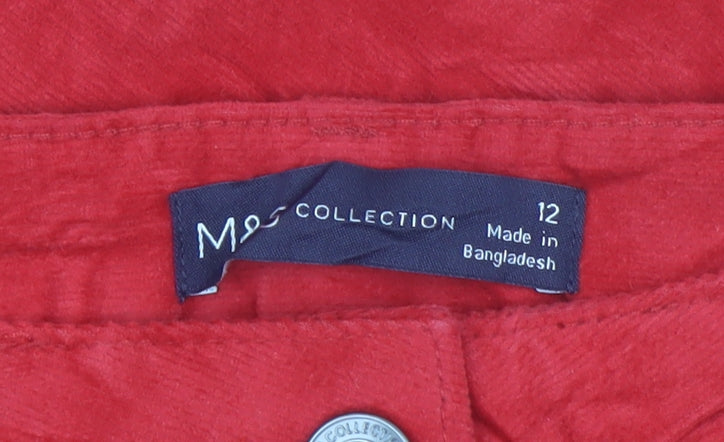 Marks and Spencer Women's Red Straight Trousers Size 12