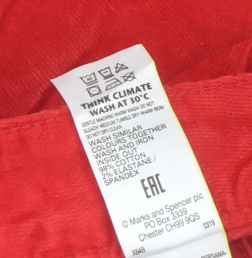 Marks and Spencer Women's Red Straight Trousers Size 12