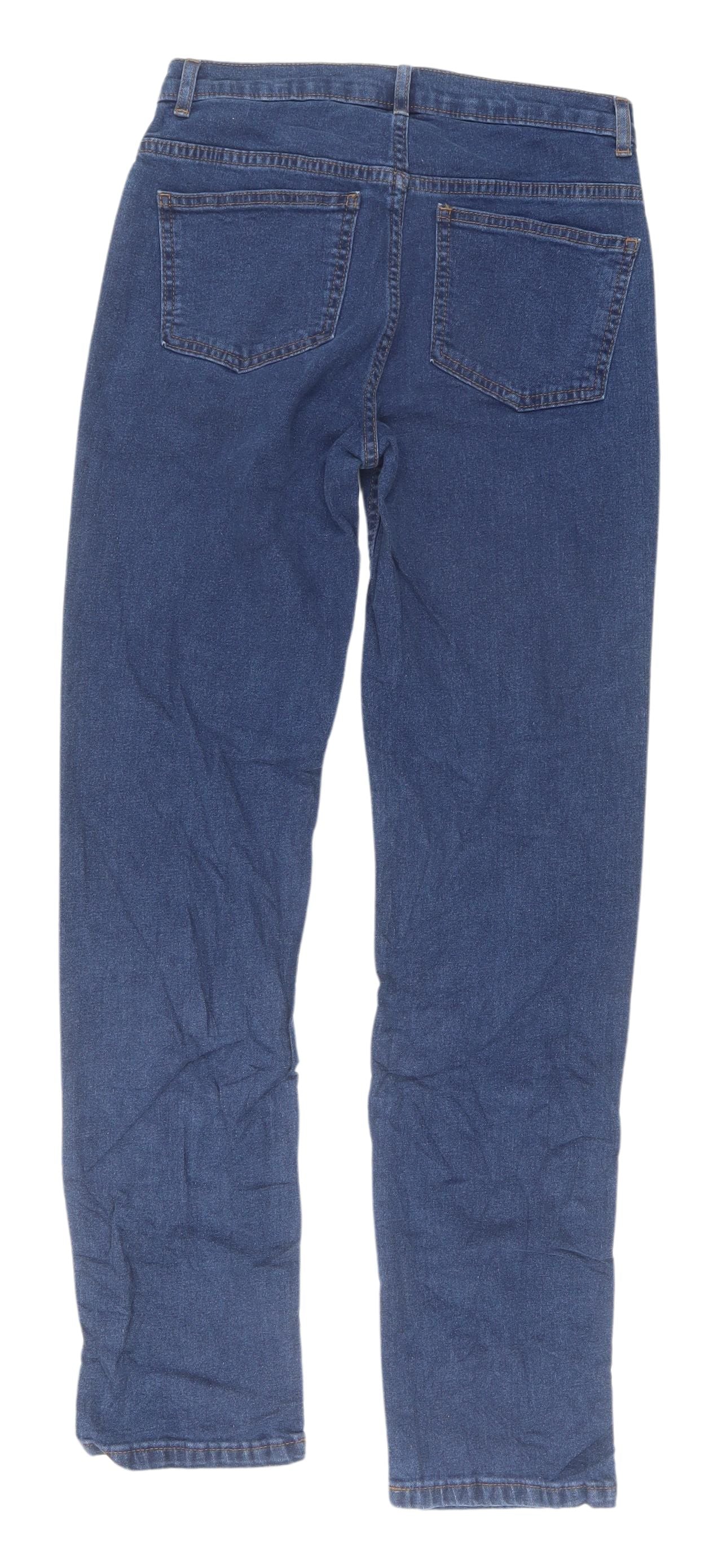 M&S Women's Blue Straight Jeans - Size 8 Regular