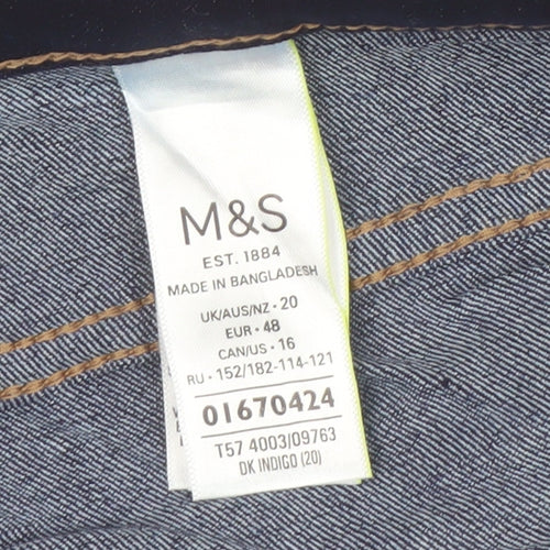 Marks and Spencer Women Blue Denim Shorts Size 20 Regular