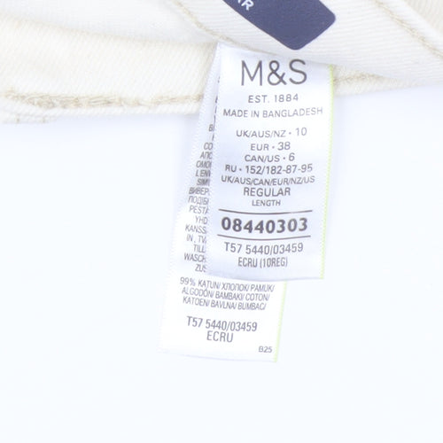 Marks and Spencer Women's Ivory Straight Jeans Size 10