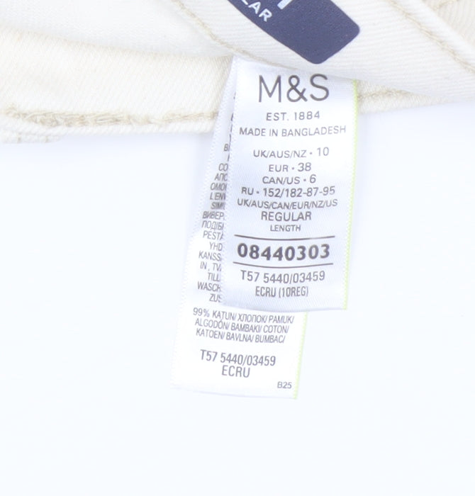 Marks and Spencer Women's Ivory Straight Jeans Size 10