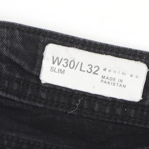 Denim Co Men's Black Slim Jeans W30 L32