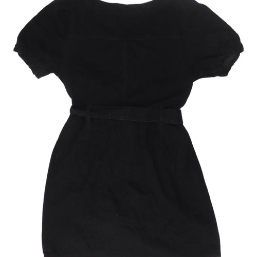 Miss Selfridge Black Shirt Dress - Size 14